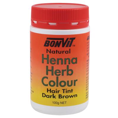 Bonvit Natural Hair Tint Henna Herb Colour (Henna & Herb Blend) Dark Brown 100g
